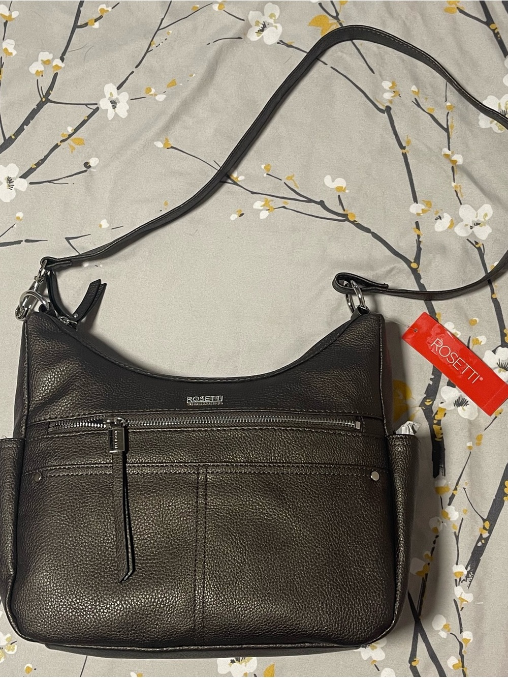 Rosetti Black Pebbled Leather Shoulder Crossbody